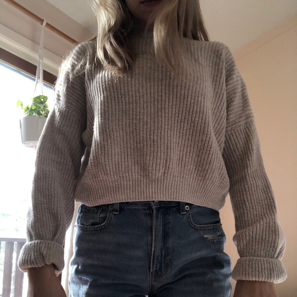 Neutral knit sweater - reversible with ties - Picture 4 of 5